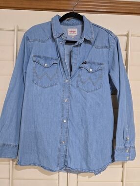Wrangler Light Blue Denim Western Shirt